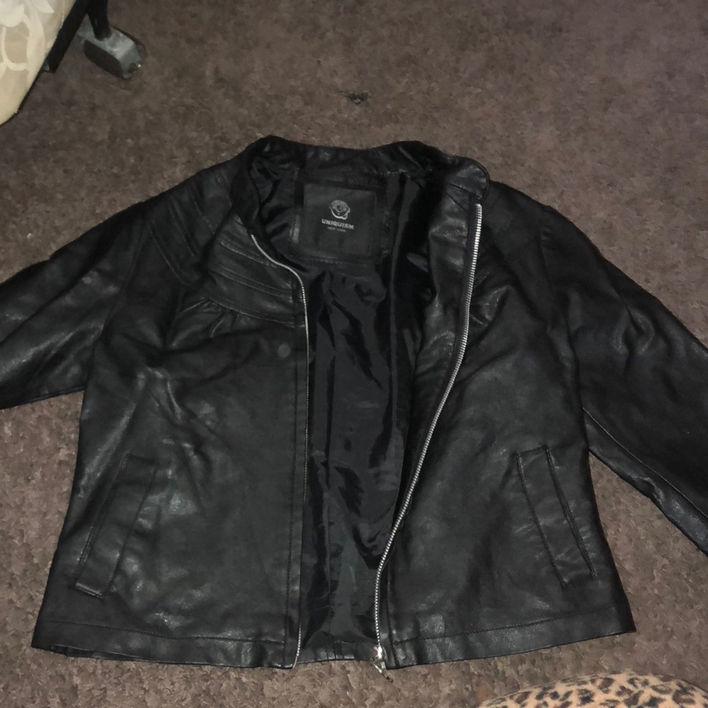 Black leather jacket